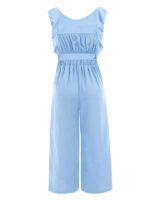 Sleeveless Tie Jumpsuit with Ruffle Lace Details