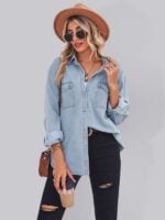 Lightweight Denim Long-Sleeved Shirt | Fresh and Stylish Design