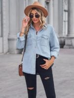 Lightweight Denim Long-Sleeved Shirt | Fresh and Stylish Design