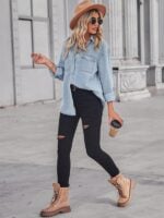 Lightweight Denim Long-Sleeved Shirt | Fresh and Stylish Design