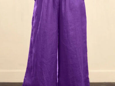 Stylish Loose Wide-Leg Linen Pants in a Solid Color