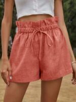 Stylish High-Waisted Lace-Up Wide Leg Shorts for Women