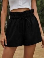 Stylish High-Waisted Lace-Up Wide Leg Shorts for Women