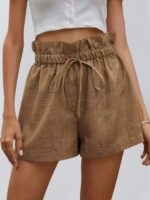 Stylish High-Waisted Lace-Up Wide Leg Shorts for Women