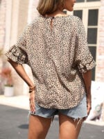 Leopard Dolman-Sleeve Shirt