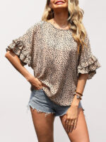 Leopard Dolman-Sleeve Shirt