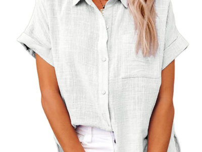 Casual Loose Lapel Short-Sleeved Shirt | Woven Style Blouse