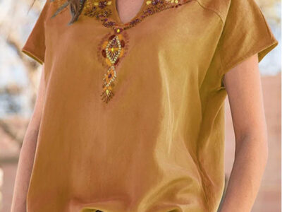 Ethnic Vibe Loose Short Sleeve Top