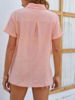 Cotton and Linen Side Slit Pocket Shirt