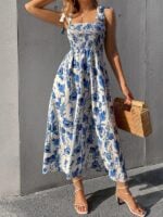 Printed Sleeveless Sling Maxi Dress | A Sleek and Sexy Choice