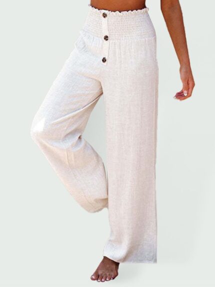 Comfortable Cotton and Linen Loose Wide-Leg Trousers