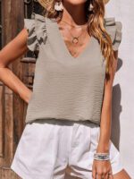 Summer-Ready V-Neck Ruffle Tank Top