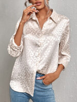 Leopard Jacquard Open Button Shirt