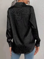 Leopard Jacquard Open Button Shirt