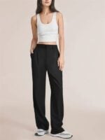 Chic Women’s High Waist Wide-Leg Suit Pants with Complementary Belt