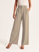 Chic Women’s High Waist Wide-Leg Suit Pants with Complementary Belt