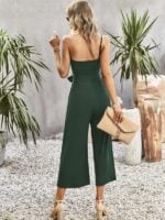 One-Shoulder Tie Solid Color Jumpsuit for Women