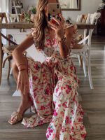 Floral Print Casual Dress with a Touch of Elegance