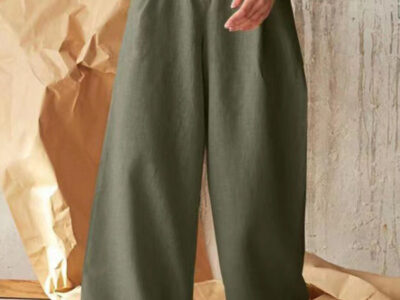 Chic High Waist Wide-Leg Pants with Single-Breasted Button Closure in a Solid Color for Casual Style