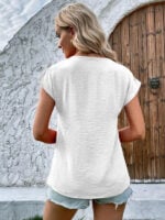 Summer Dolman Sleeves V-Neck Button Top | Loose and Casual Shirts