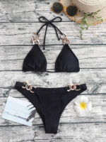 Sexy New Bikini Split Swimsuit with Fashion Ribbon Detail