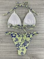 Printed Sexy Strappy Split Swimsuit Bikini for Women