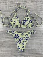 Printed Sexy Strappy Split Swimsuit Bikini for Women