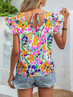 Floral Print Double Layer Short Sleeve Shirt
