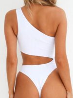 One-Piece Swimsuit with Sexy Bikini-Style Sloping Shoulders