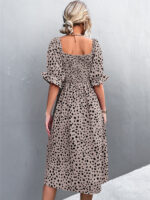 Square Neck Leopard Print Dress