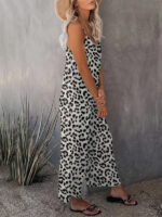 Stylish Sleeveless Leopard Print Suspender Jumpsuit