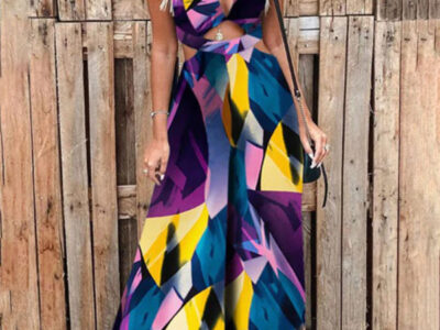 Colorful Printed Sling Jumpsuit with Sexy Design