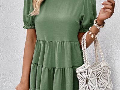 Multilayer Elegance Loose Puff Sleeve Dress