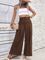 High-Waisted Wide-Leg Pants with Belt