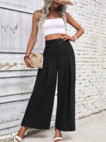 High-Waisted Wide-Leg Pants with Belt