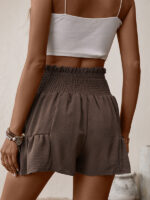 Trendy Ruffled Solid Color Shorts for a Fresh Fashion Look