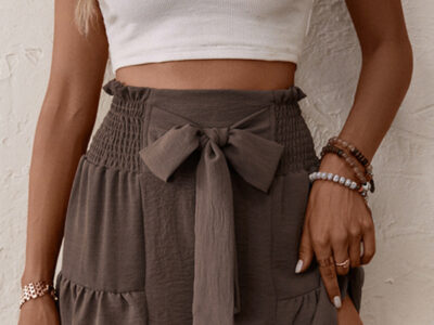 Trendy Ruffled Solid Color Shorts for a Fresh Fashion Look