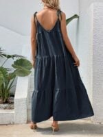 Strappy Round-Neck Sleeveless Dress in Minimalist Design