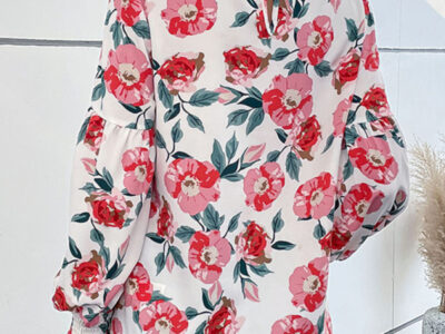 New Round Neck Long Sleeve Floral Shirt Top