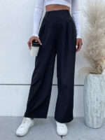 Fashion Solid Color Waist Casual Pants