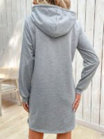 New Long-Sleeved Stitching Hooded Sweater Dress