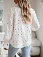 V-neck bronzing polka dot long-sleeved shirt blouse
