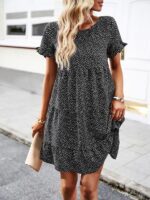 Chic- Relaxed Loose Layered Print Dress for Effortless Style