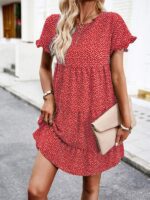 Chic- Relaxed Loose Layered Print Dress for Effortless Style