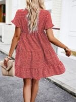 Chic- Relaxed Loose Layered Print Dress for Effortless Style