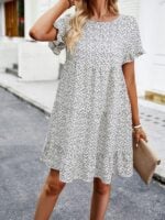 Chic- Relaxed Loose Layered Print Dress for Effortless Style