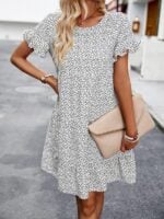 Chic- Relaxed Loose Layered Print Dress for Effortless Style