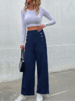 Chic Slim Button Casual Pants with Cross-Border Style