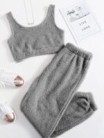 Cozy Lounge- Plush Two-Piece Vest and Trousers Home Set