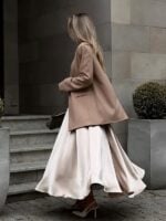 Elegant High-Waisted Satin Maxi Skirt